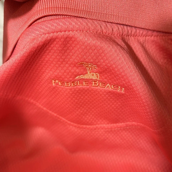 Pebble Beach Performance Polo Shirt Men's Short Sleeve - Coral size XXXL - Picture 9 of 9